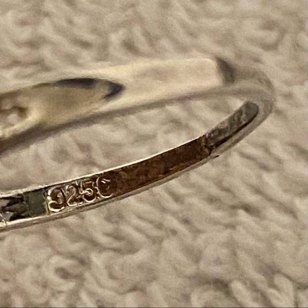 Sterling Silver 925 Ring With Simulated Stones - image 4